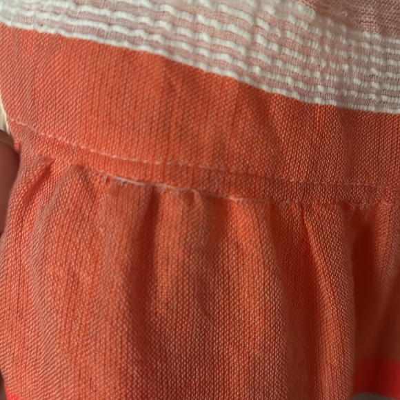 Lemlem Off-the-shoulder Striped Pink White Orange Blue Mini Dress XS - Picture 6 of 6